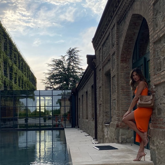 ZARA ORANGE KNIT DRESSS - Picture 6 of 7